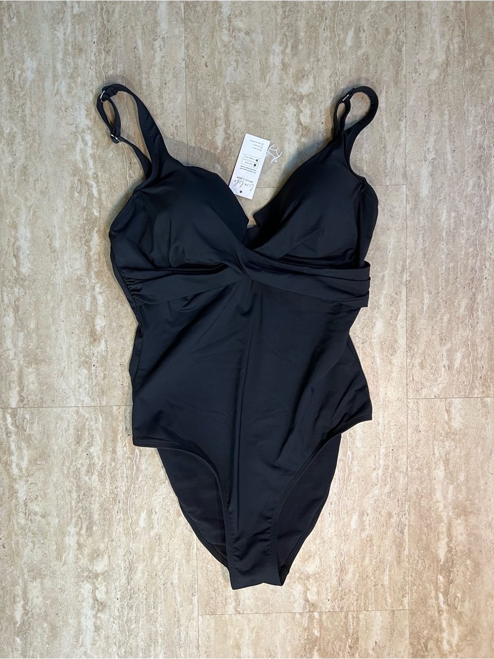Cupshe *NWT* Black Slim & Sculpt One-Piece Swimsuit Large